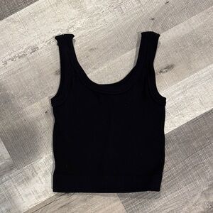 NWT Zenana Outfitters Black Ribbed Scoop Tank